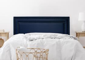Cabeceira King Estofada Para Cama Box - Reta Luxo Dupla Com Tachas 193 x 60