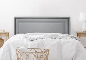 Cabeceira King Estofada Para Cama Box - Reta Luxo Dupla Com Tachas 193 x 60