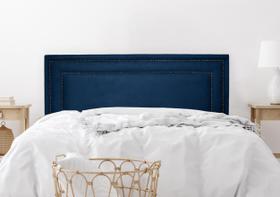 Cabeceira King Estofada Para Cama Box - Reta Luxo Dupla Com Tachas 193 x 60