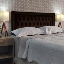 Cabeceira King Estofada Sophia Diamond 2 Suede Marrom 195 x 60 RBL