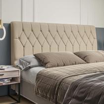 Cabeceira King Estofada Veloplus Dobuê Istambul Bege