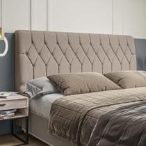 Cabeceira King Estofada Veloplus Dobuê Istambul Mascavo