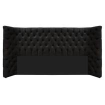 Cabeceira King Everest P02 195 cm para cama Box Suede Preto - Amarena Móveis