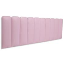 Cabeceira King Kit 10 Placas Modelo Arredondada - material sintético Rosa