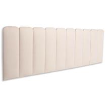 Cabeceira King Kit 10 Placas Modelo Arredondada - Suede Creme / Off White