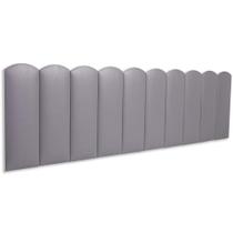 Cabeceira King Kit 10 Placas Modelo Nuvem - material sintético Cinza Cabeceira King Kit 10 Placas Modelo Nuvem - material sintético Cinza