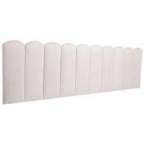 Cabeceira King Kit 10 Placas Modelo Nuvem - Suede Creme / Off White