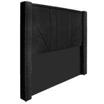 Cabeceira King Minsk P02 195 cm para cama Box Suede Preto - Amarena Móveis