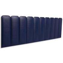 Cabeceira King Modulada Blu Interiores Arredondada Cama Box 200 cm x 60 cm MDF Tecido Sintético