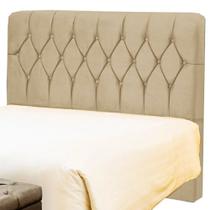 Cabeceira King Pérola 195 CM Suede Marfim - D A Decor