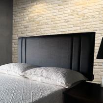 Cabeceira King Preto Siena Vertical Double 195 X 120 Cabeceira King Preto Siena Vertical Double 195 X 120