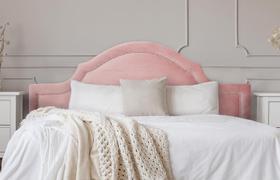 Cabeceira King Provençal Luxo 193x60 Veludo Rosê - Tachas Prata