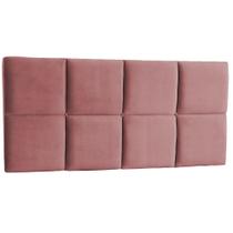 Cabeceira king Size 195Cm para Cama Box Painel Poliana Suede veludo Rose - FLASH SONHO