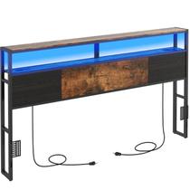 Cabeceira King Size Livofloral com Carregador e Luz LED
