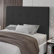 Cabeceira King Size Lua 193cm Material Sintético Preto Com Frame Patoti Móveis