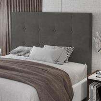 Cabeceira King Size Lua 193cm Veludo Cinza Com Frame Patoti Móveis