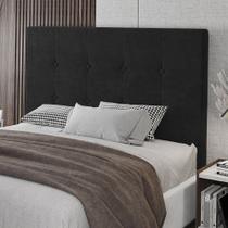 Cabeceira King Size Lua 193cm Veludo Preto Com Frame Patoti Móveis