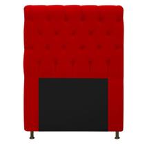 Cabeceira Kristal Estofada Capitonê 90 cm para Cama Box Solteiro Suede Vermelho Quarto - AM Decor