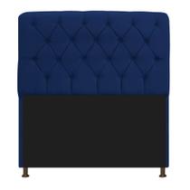 Cabeceira Lady Estofada Capitonê 160 cm para Cama Box Queen Suede Azul Marinho Quarto - AM Decor