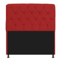 Cabeceira Lady Estofada Capitonê 90 cm para Cama Box Solteiro Sintético Vermelho Quarto - AM Decor