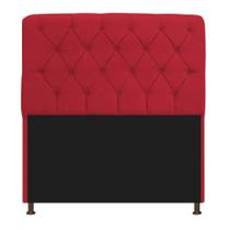 Cabeceira Lady Estofada Capitonê 90 cm para Cama Box Solteiro Suede Vermelho Quarto - AM Decor