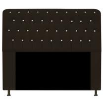 Cabeceira Lady Estofada com Strass 160 cm para Cama Box Queen Sintético Marrom Quarto - AM Decor