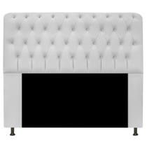 Cabeceira Lady Estofada com Strass 195 cm para Cama Box King Sintético Branco Quarto - AM Decor