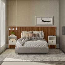 Cabeceira Laranjeiras em Ripado 241cm com Frame Linea Brasil