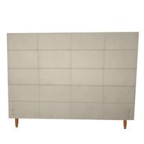 Cabeceira Larissa para colchão 1,38m Para Colchão Casal Suede Bege - Aurora Line