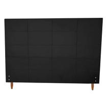Cabeceira Larissa para colchão 1,58m Para Colchão Queen Size Suede Preto - Aurora Line Cabeceira Larissa para colchão 1,58m Para Colchão Queen Size Suede Preto - Aurora Line