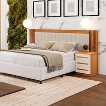 Cabeceira Le Mans 6 Gavetas Cinamomo/Off White - Pnr Móveis