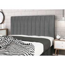 Cabeceira Leblon Chumbo Estofada para Cama Box Casal Queen Size 164Cm Quarto Luxo JBE Móveis Cabeceira Leblon Chumbo Estofada para Cama Box Casal Queen Size 164Cm Quarto Luxo JBE Móveis