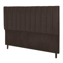Cabeceira Leblon Marrom Estofada para Cama Box Casal King Size 195Cm Quarto Luxo JBE Móveis