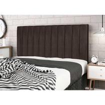 Cabeceira Leblon Marrom Estofada para Cama Box Casal Queen Size 164Cm Quarto Luxo JBE Móveis