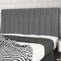 Cabeceira Leblon Para Cama Box Casal 144 cm Suede Cinza - SSX Multicoisas Cabeceira Leblon Para Cama Box Casal 144 cm Suede Cinza - SSX Multicoisas