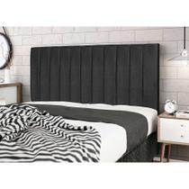 Cabeceira Leblon Preto Estofada para Cama Box Casal Queen Size 164Cm Quarto Luxo JBE Móveis