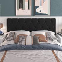 Cabeceira Leticia Para Cama queen 1,60 Estofada Suede - Preto - MJRMoveis
