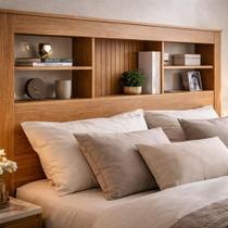 Cabeceira Lisboa Com Prateleiras E Nicho Organizador P Cama Box Casal 140 Quarto Casal