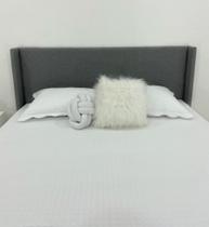Cabeceira Liz Clean Perfeito Para o Seu Ambiente 140x120cm de Altura Em Cinza Escuro Tecido em Linho Cabeceira Liz Clean Perfeito Para o Seu Ambiente 140x120cm de Altura Em Cinza Escuro Tecido em Linho