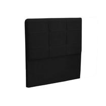 Cabeceira London Para Cama Box Solteiro 0,90 cm Suede Preto- JS Móveis