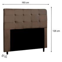Cabeceira Luna Casal 193 Cm Sued Marrom- Italian Flex