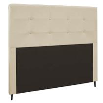 Cabeceira Luna Para Cama Box Casal 140 cm Suede Bege - D'Rossi