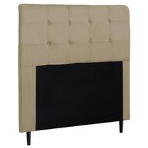 Cabeceira Luna Para Cama Box Casal 140 cm Suede Bege