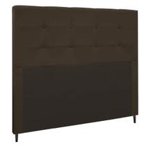 Cabeceira Luna Para Cama Box Casal 140 cm Suede Marrom - D'Rossi