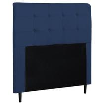 Cabeceira Luna Para Cama Box Queen 160 cm Suede Azul Marinho - CabrunShop