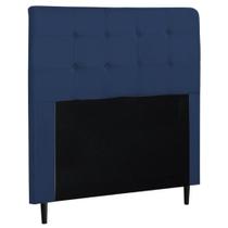 Cabeceira Luna Para Cama Box Queen 160 cm Suede Azul Marinho - CabrunShop