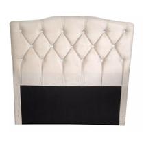 Cabeceira Luxo Para Casal 1,40 Suede Bege - Lopes Decor