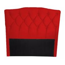 Cabeceira Luxo Para Casal 1,40 Suede Vermelho - Lopes Decor