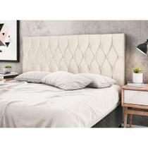 Cabeceira Madri Bege Estofada para Cama Box Casal King Size 195Cm Quarto Luxo JBE Móveis