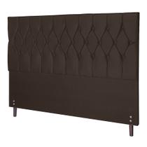 Cabeceira Madri Marrom Estofada para Cama Box Casal Queen Size 164Cm Quarto Luxo JBE Móveis Cabeceira Madri Marrom Estofada para Cama Box Casal Queen Size 164Cm Quarto Luxo JBE Móveis